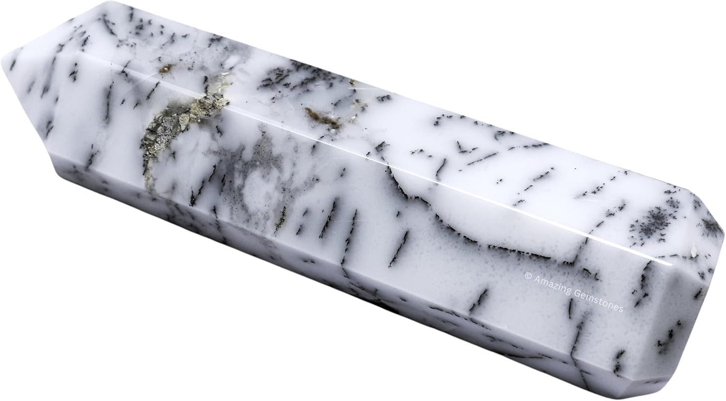 Large Dendrite Opal Crystal Towers ~ Natural Healing Crystal Point Obelisk for Reiki Healing and Crystal Grid (5.5" to 6" INCH)