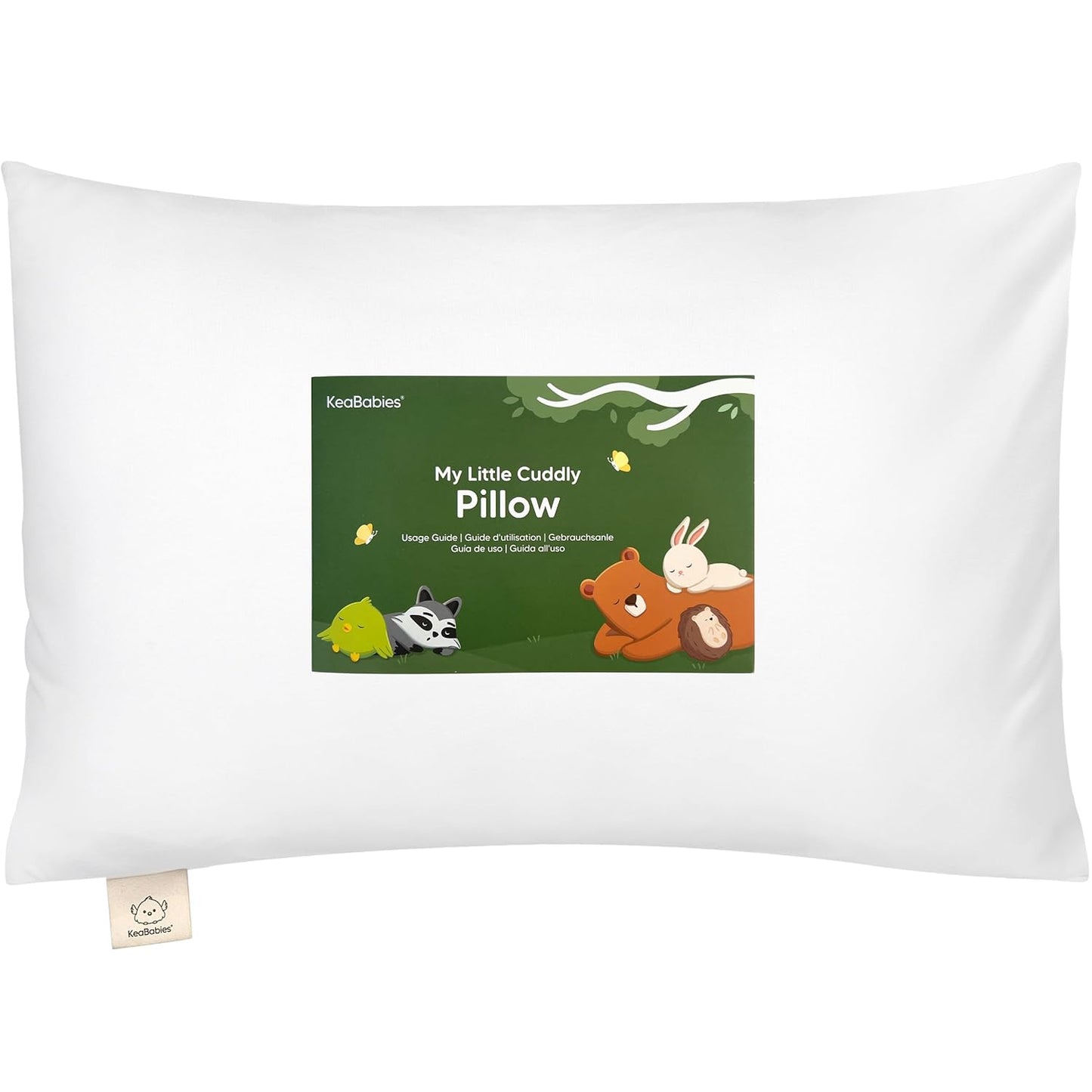 Toddler Pillow with Pillowcase - 13x18 My Little Cuddly Pillow, Viscose Derived From Bamboo Nursery Toddler Pillows for Sleeping,Kids Pillow,Small Travel Pillows,Mini Toddler Bed Pillow (Soft White)