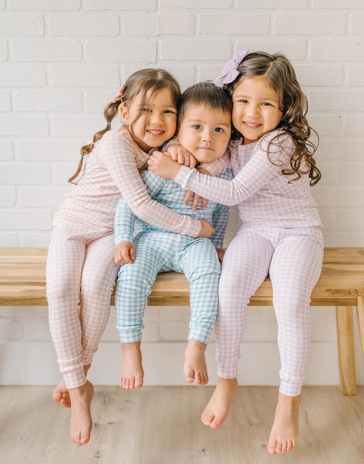 moimoln Plaid Check Soft Cotton Modal 6M-8Y Baby Toddler Long-Sleeve Snug-Fit Pajama Sleepwear Daily