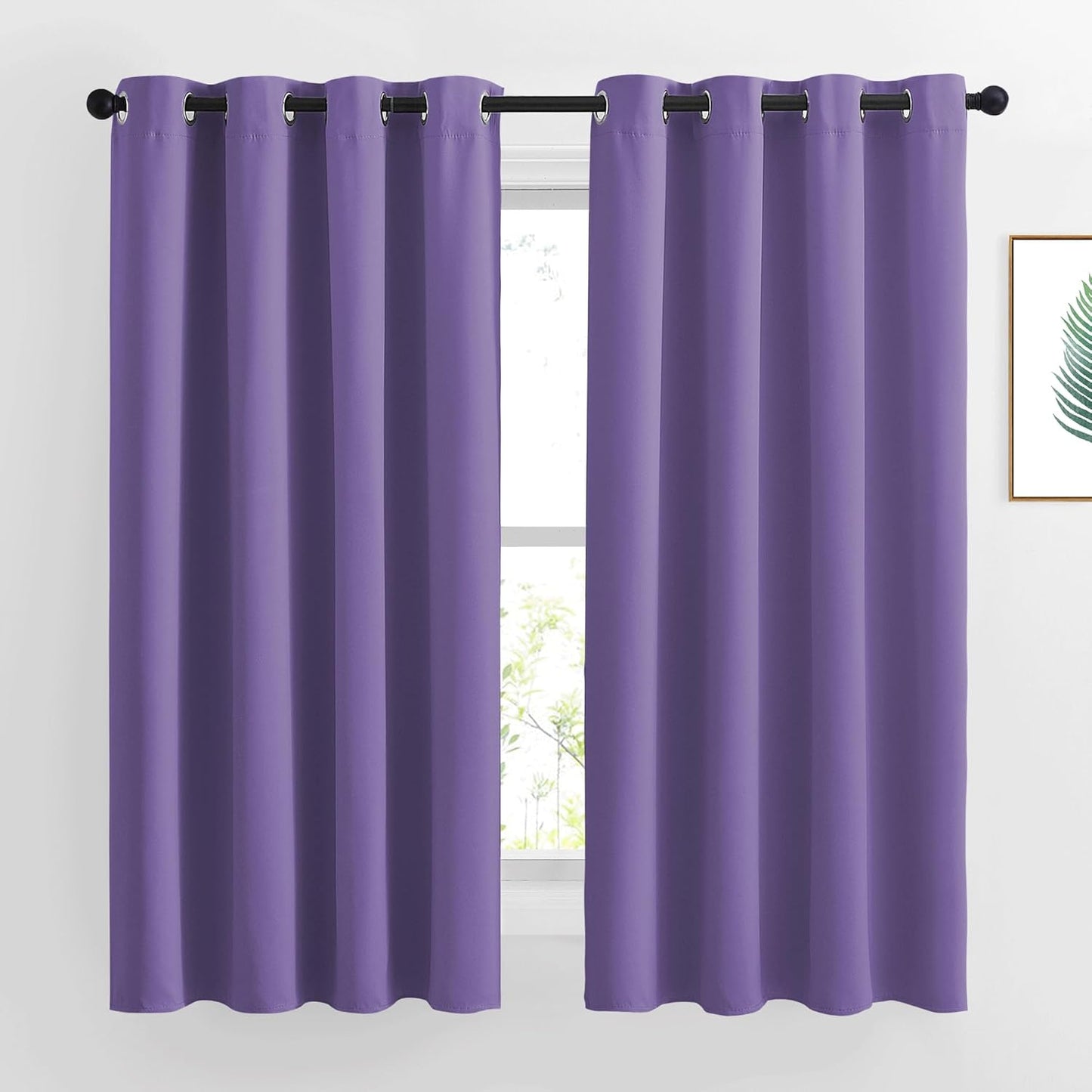 NICETOWN Insulated Curtains Blackout Draperies - Window Treatment Blackout Curtains/Drapes for Bedroom/Living Room Window (63 inches Long, 2 Panel Set, Lilac Purple)