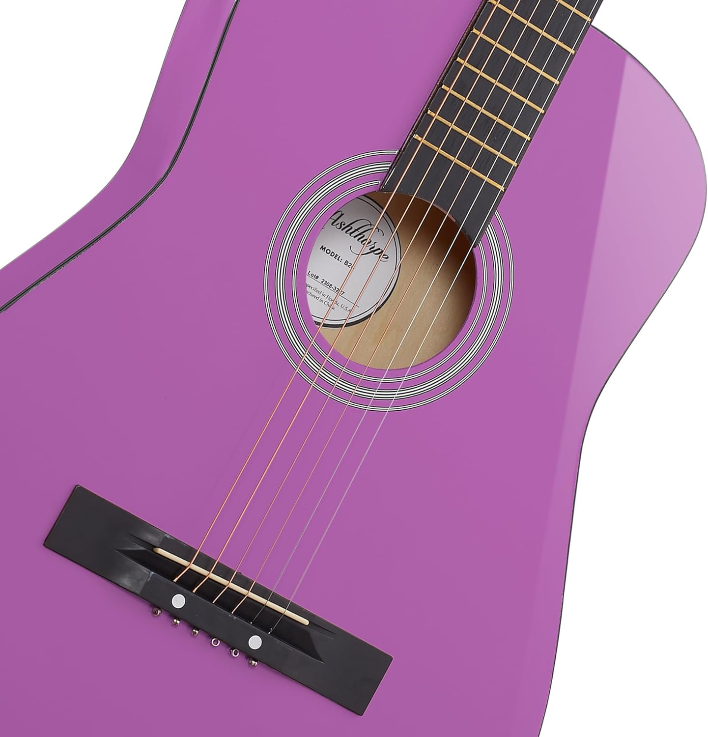 Ashthorpe 38-inch Beginner Acoustic Guitar Package (Purple), Basic Starter Kit w/Gig Bag, Strings, Strap, Tuner, Pitch Pipe, Picks