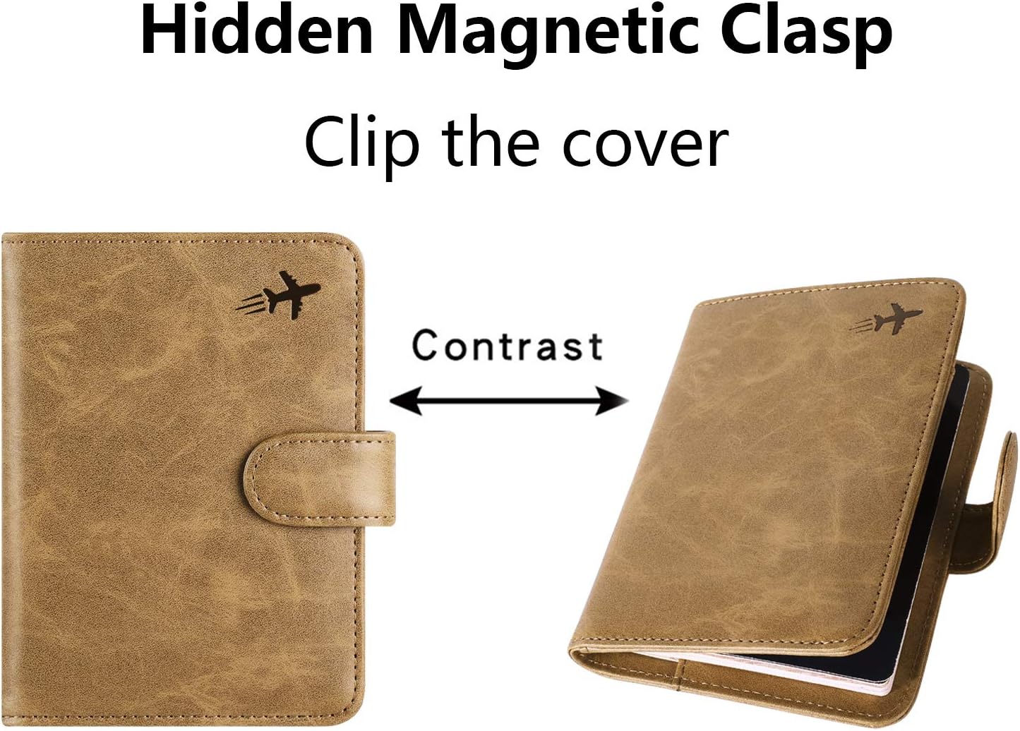 Passport Holder Cover Wallet RFID Blocking Leather Card Case Travel Accessories for Women Men (#Brown)