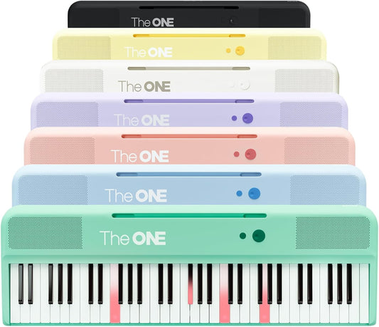 The ONE Smart Keyboard COLOR 61 Lighted Keys Piano Keyboard, MIDI Electric Piano for Beginners with 256 Tones, 64 Polyphony, Built-in LED Lights and Free Apps (Green)