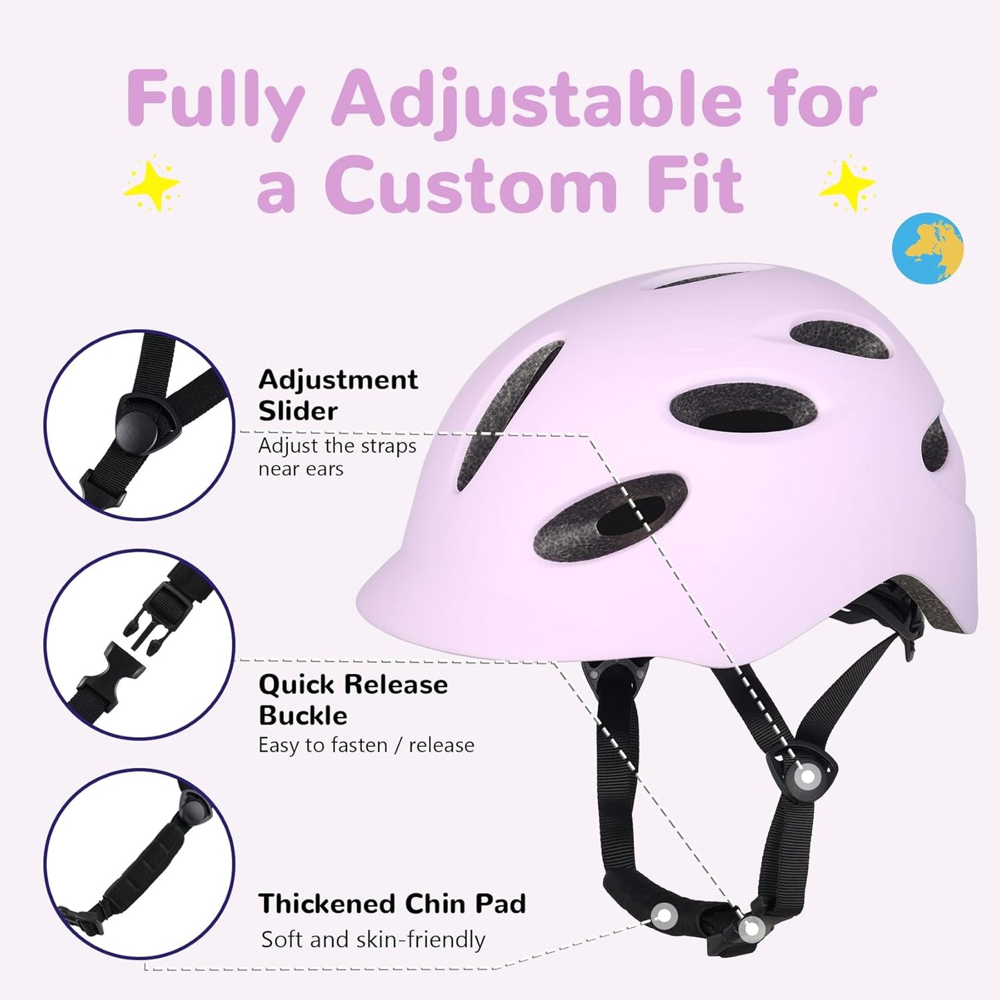 Kids/Youth Bike Helmet for Boys Girls and Teens, Adjustable and Multi-Sport for Bicycle, Kick Scooter, Skateboard, Roller/Inline Skate