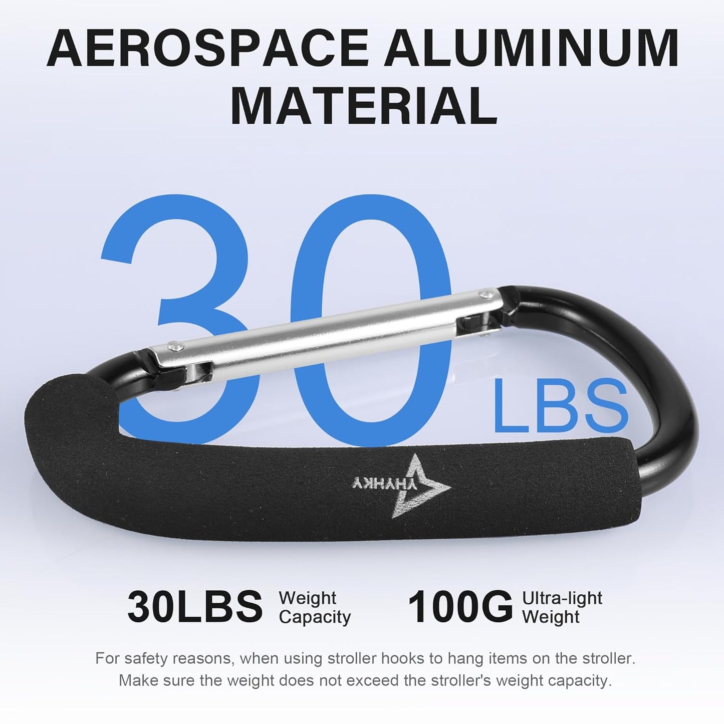 Stroller Hook, 6.3" Large Carabiner Clip for Diaper Bags, Groceries, and Purse, Mommy Hook for Mom, Universal Fit for Most Stroller Accessory Handles