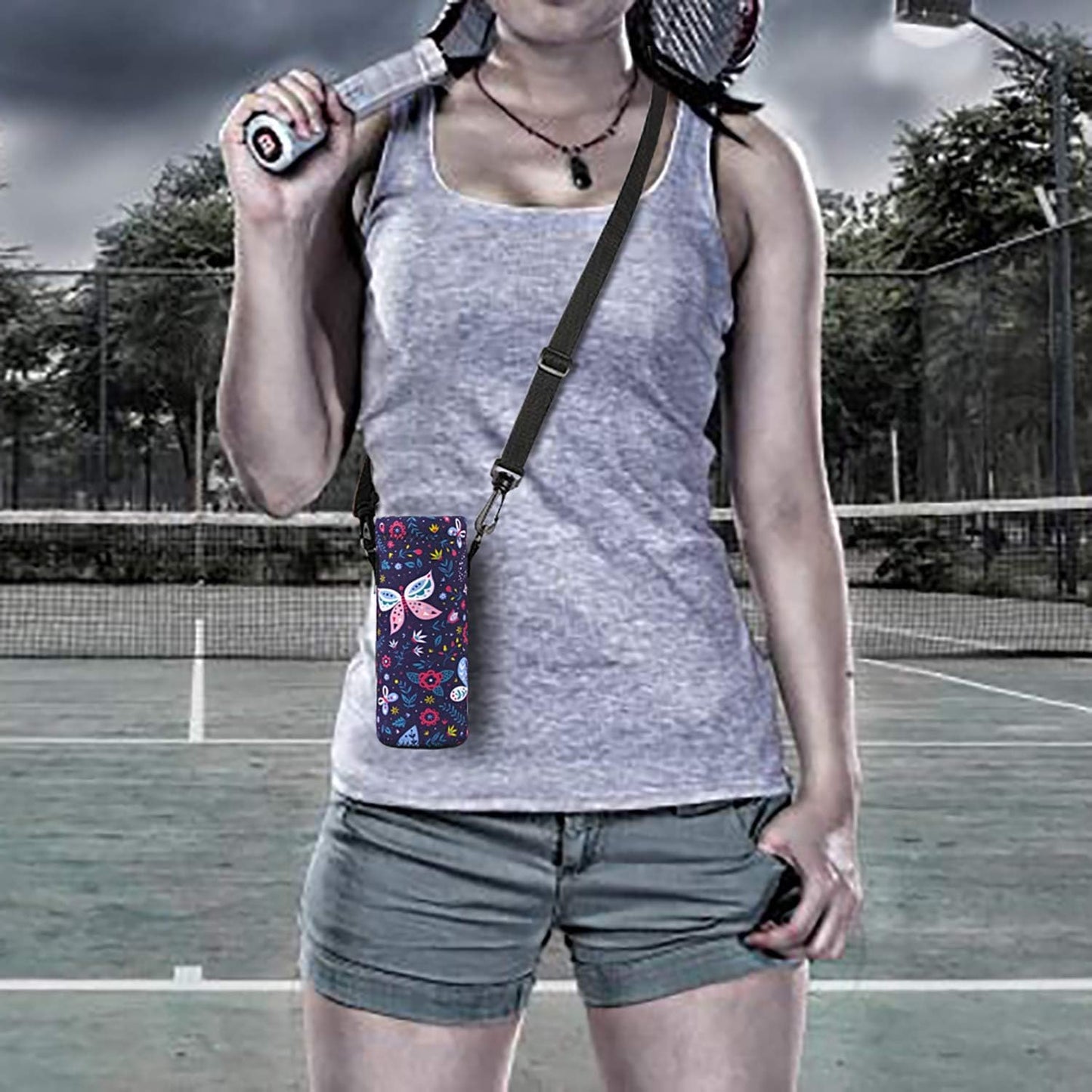 AUPET Water Bottle Bag Carrier,24oz/32oz Insulated Neoprene bottle Sling Holder Case Pouch Cover for 1000ML/750ML Bottles with Shoulder Strap for walking