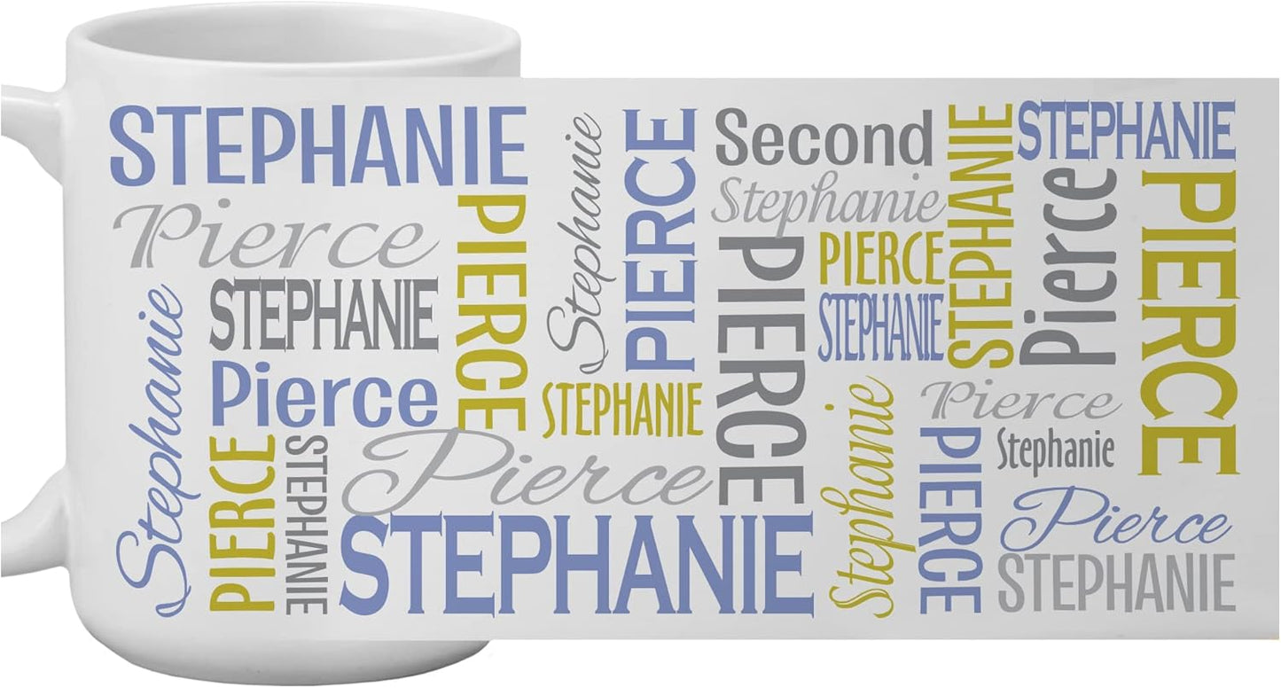 Let's Make Memories Personalized Your Name Signature Mug - Custom 15oz Coffee Mug - Stocking Stuffer - For Christmas - Purple/Gold