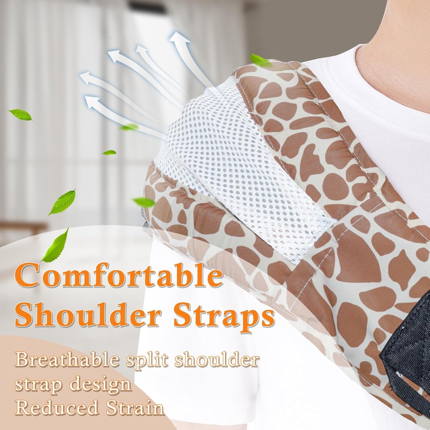 Baby Carrier Newborn to Toddler-Adjustable Baby Sling Carrier,Toddler Carrier for 25-60lbs,Comfortable Baby Sling for Hands-Free Carrying (Coral Leopard Print)