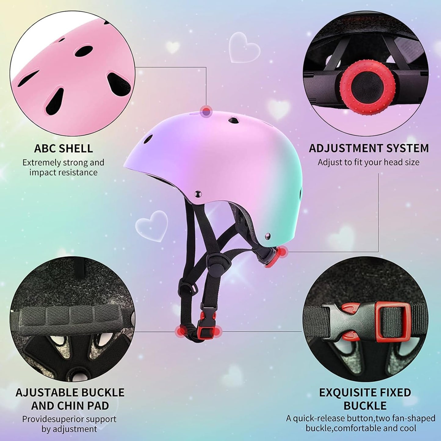 Kids Helmet for 2-3-5-8-14 Ages Girls and Boys, Ventilation and Impact Resistance Toddler Helmet for Multi-Sport Bicycle Scooter Inline Roller Skate and Skateboarding