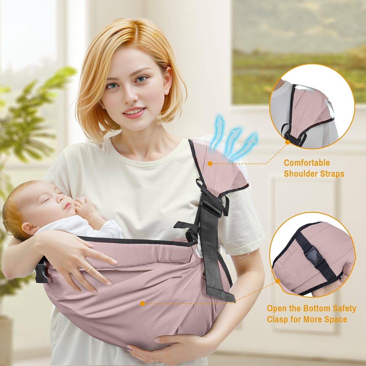 Baby Carrier Newborn to Toddler,Adjustable Baby Sling Carrier,Comfortable and Lightweight Toddler Carrier for 25-60 lbs,Ideal for Shopping Travelling