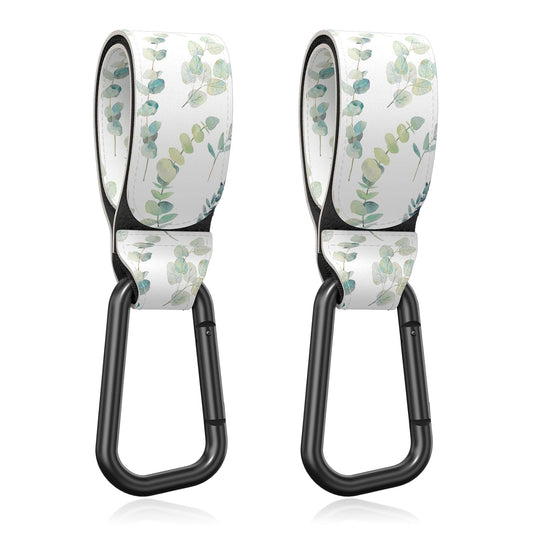Baby Stroller Hooks for Hanging Bags, Universal Stroller Clips Accessories, Mommy Hook for Diaper Bag, Shopping Cart, Purse, Backpack - 2 Pack, Eucalyptus