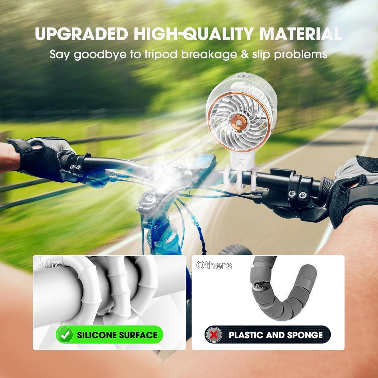 Ausic Stroller Fan with Mist, 100ml Misting Portable Fan for Stroller, Baby Fans with Detachable Tripod, Baby Essentials, Clip on Fans for Crib, Treadmill, Car Seat, Outdoor