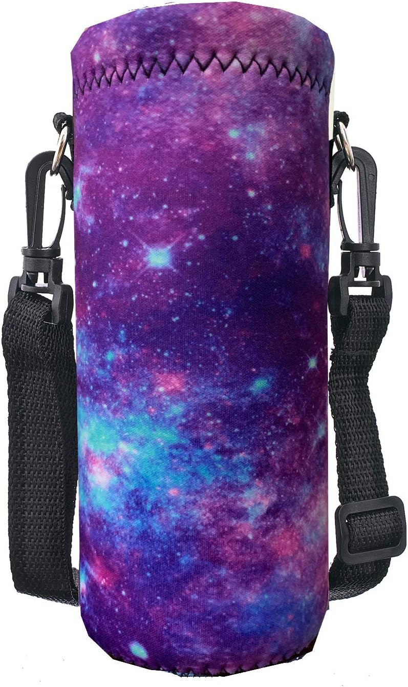 Neoprene Water Bottle Carrier Bag with Adjustable Shoulder Strap for Men Women Walking Hiking,Portable Insulated Holder Case for Stainless Steel/Glass/Plastic Bottles
