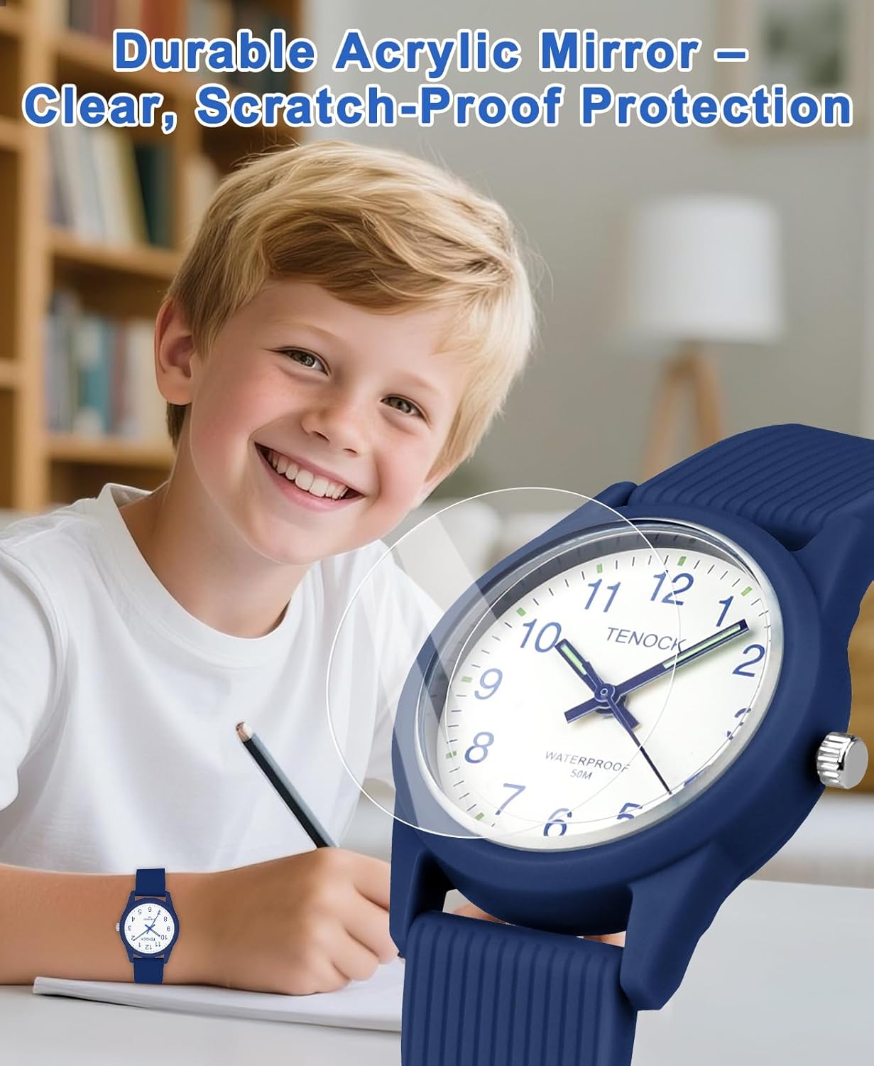 Kids Analog Watches for Girls Boys Watches with Soft Band Learning Time 50M Waterproof Children Watch Easy to Read for Ages 4-12 Kids Gift