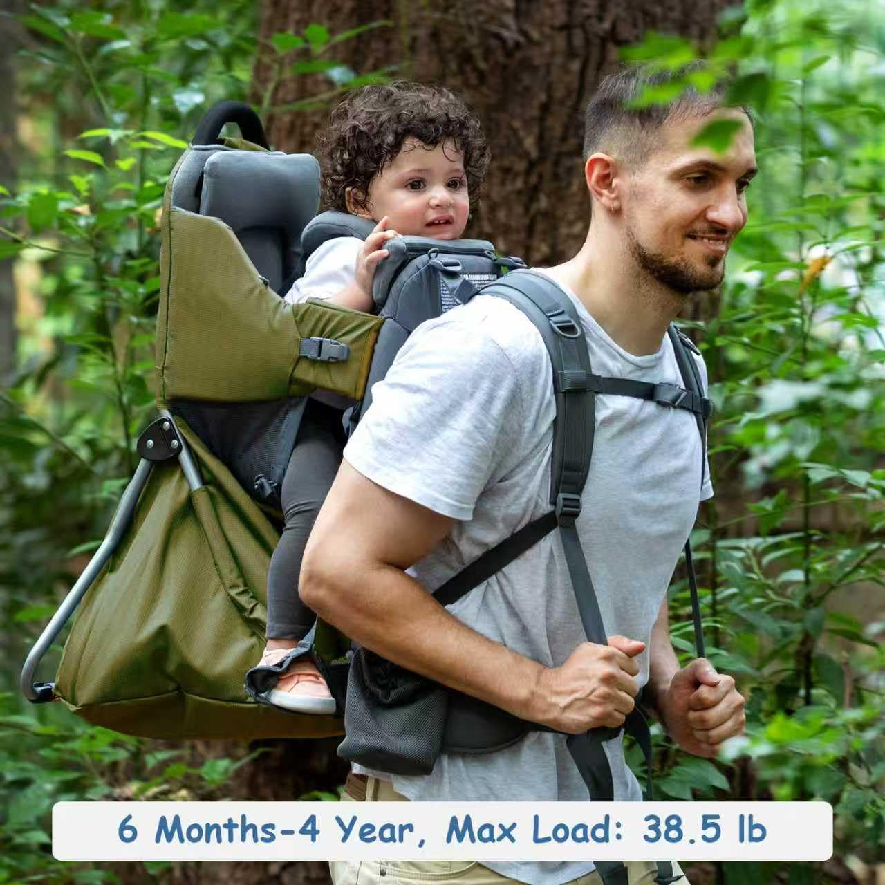 WIPHA Baby Backpack Carrier, Comfort Toddler Carrier Hiking Backpack with Canopy, Adjustable Lightweight Child Carrier