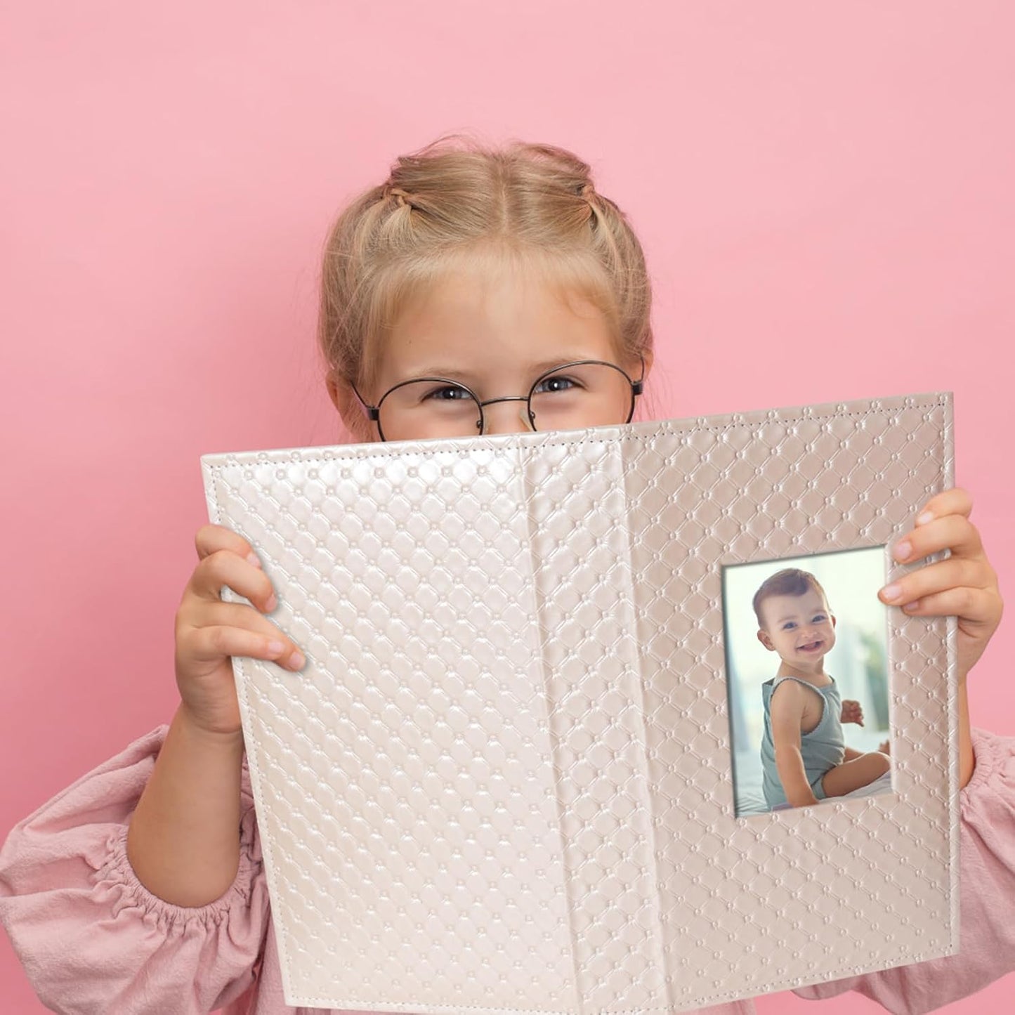 RECUTMS Photo Albums for 4x6 Photos Holds 300, 3 Per Pages Photo Picture Album PU Leather Button Grain Cover, Horizontal Photos Record Family Wedding Anniversary Baby Holiday Travel Album Champagne