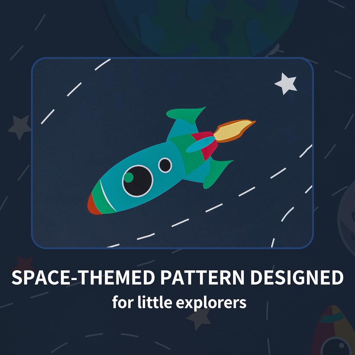 Kids Space Themed Blackout Curtains - 2 Panels, Each W42×L54, 100% Blackout, Perfect for Bedroom and Nursery, Energy Saving with Vibrant Cosmos Patterns