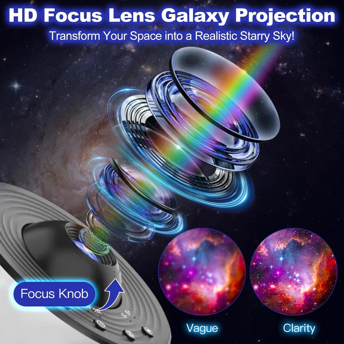Star Projector Galaxy Light, 13 Film Discs Planetarium Galaxy Projectors for Bedroom,360°Rotating Space Night Light Projector with Timer, HD Ceiling Starry Lighting for Kids' Rooms