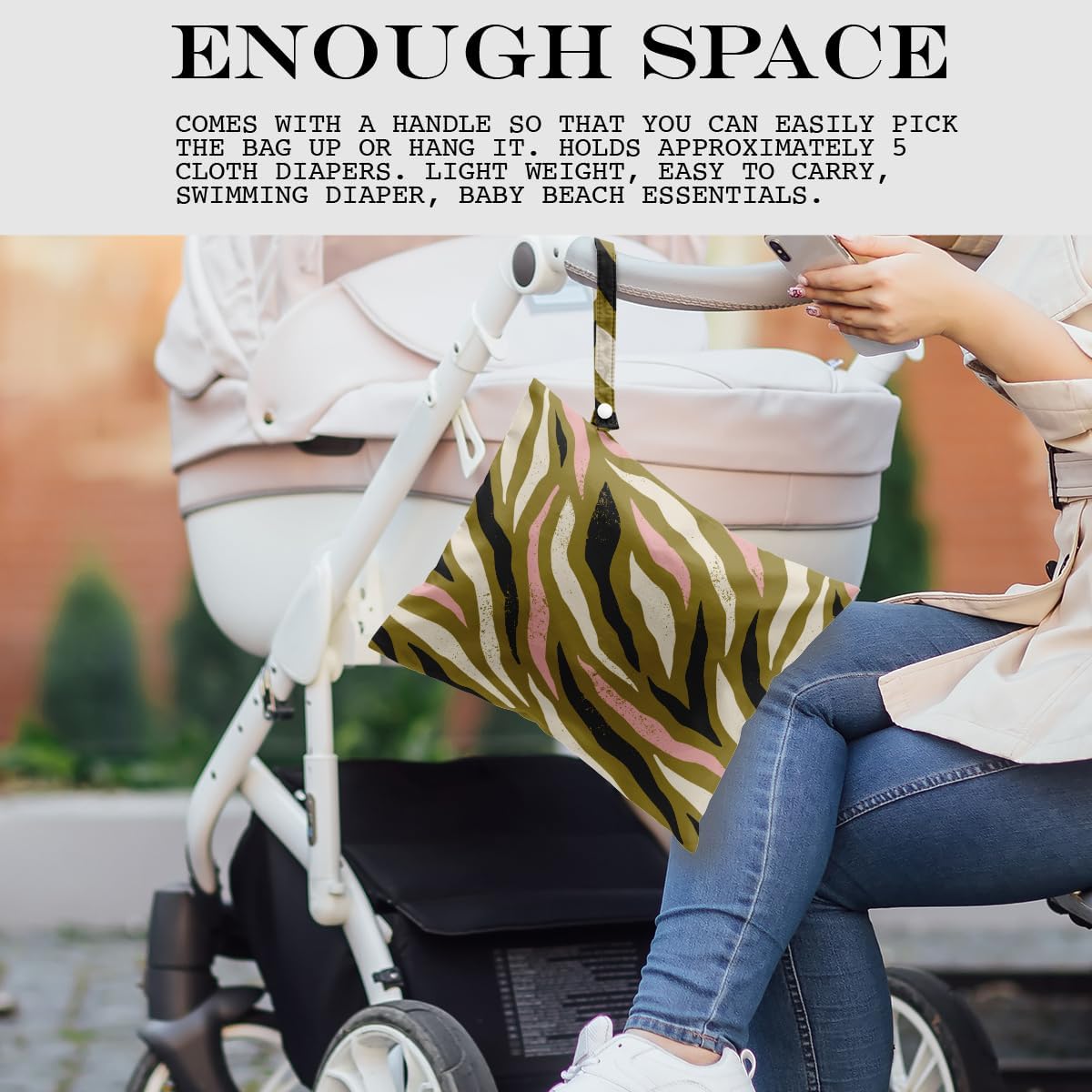 Wet Bag, Wet Dry Bag, Wet Bag for Swimsuit, Travel, Beach, Pool, Diapers, Dirty Yoga Gym Clothes, Makeup Bag, Waterproof Tropical Palm Leaves Decor Jungle Palm Leaf Favors