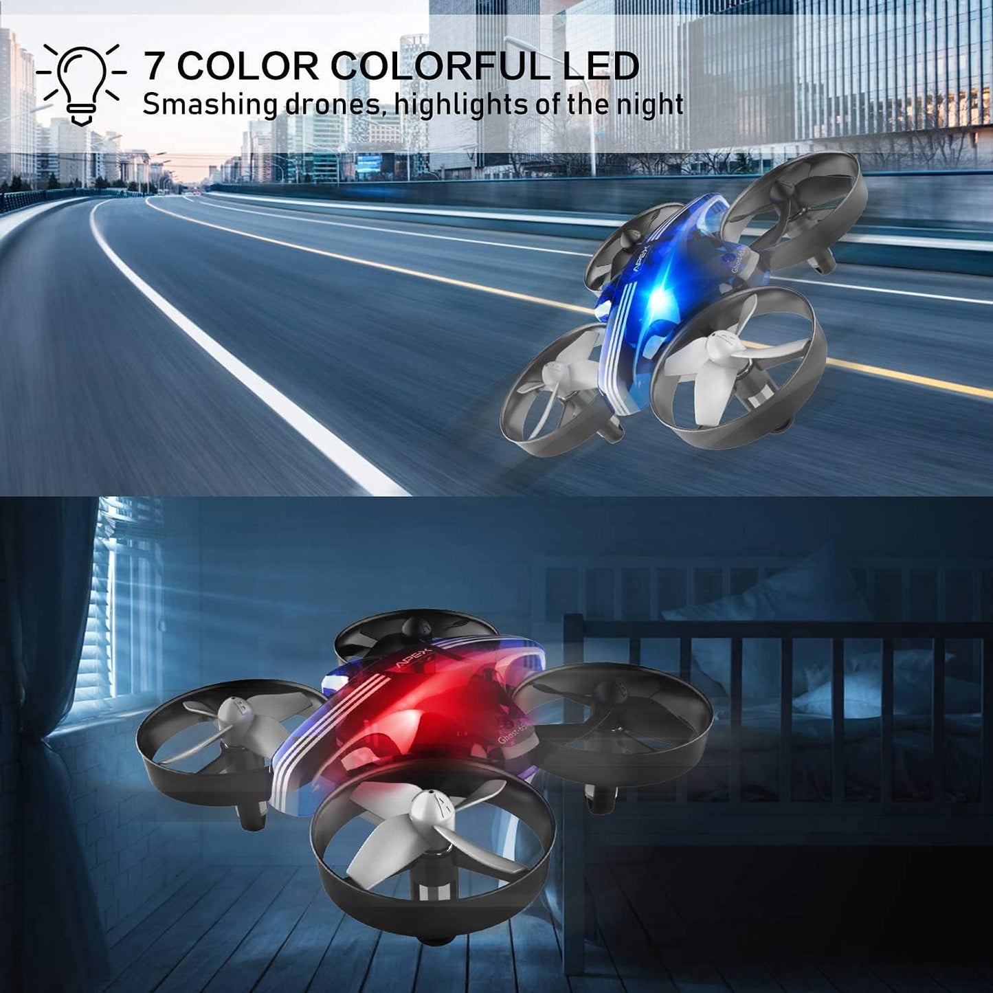 Mini Drone for Kids & Beginners, Indoor Portable Hand Operated/RC Nano Helicopter Quadcopter with Auto Hovering, Headless Mode & Remote Control, Children's Day Gift for Boys and Girls -Blue.4-blade design delivers greater stability and increased thrust.