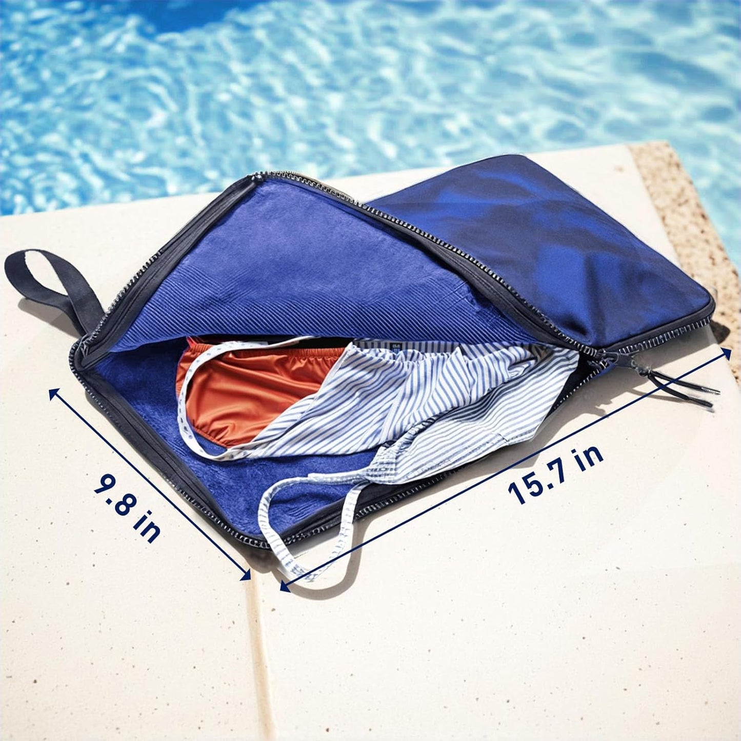 Wet Bag, Wet Dry Bag, Wet bag for swimsuit,Travel, Beach, Pool, Diapers, Dirty Yoga Gym Clothes, Waterproof Embedded Towel Wet Bag(Fleece)-Leakproof Wet Clothes Bag, Beach Travel Essentials