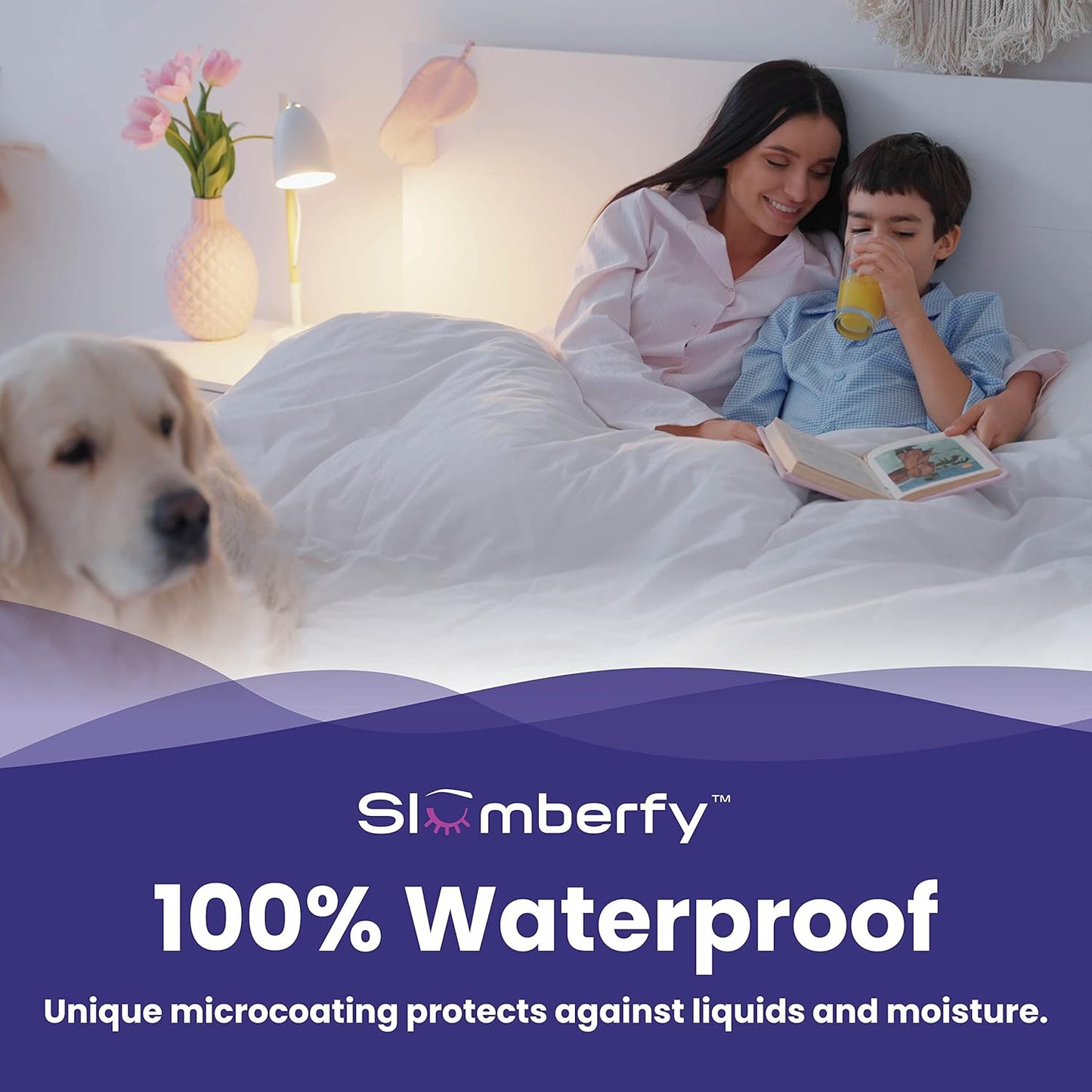 King Size Waterproof Bamboo Mattress Encasement by Slumberfy - Premium Skin-Safe Mattress Protector with 360° EZ Zipper, Lab-Tested Bed Bug, Zippered Encasement (76x80 in)