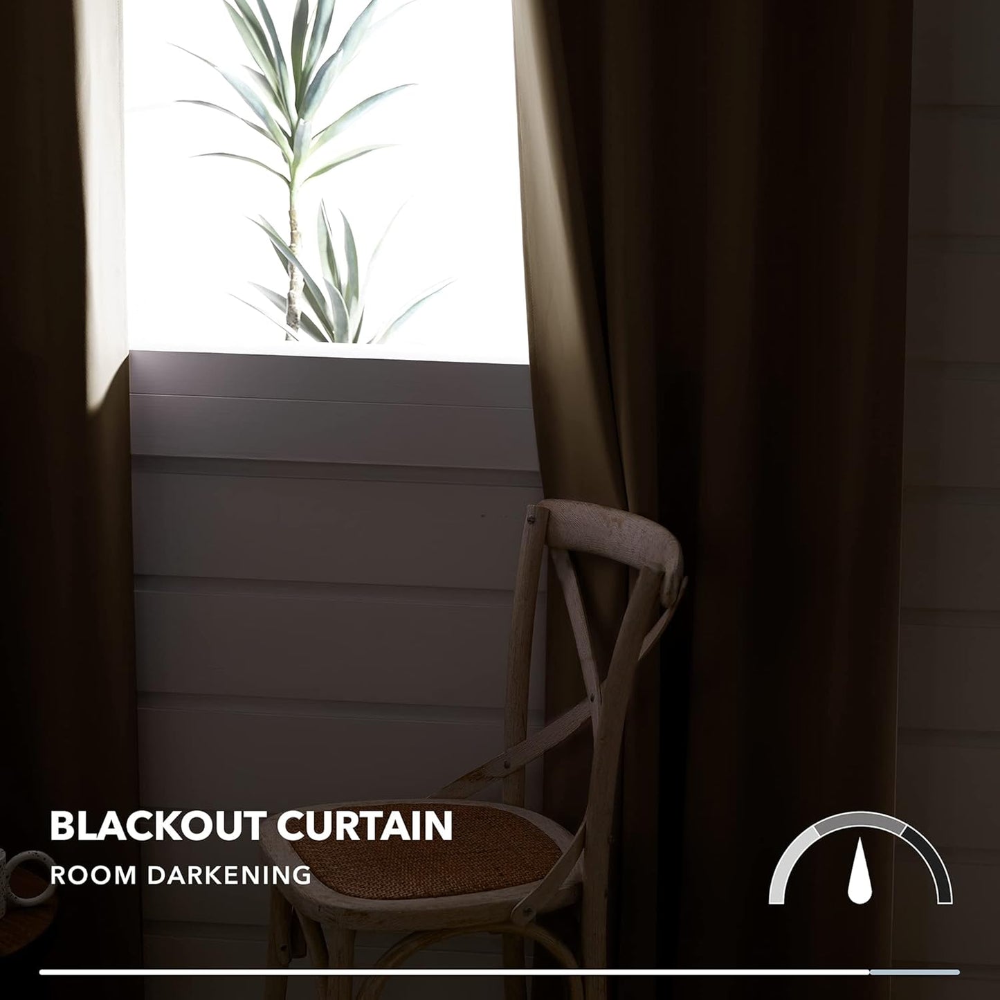 Deconovo Blackout Curtains, Room Darkening Thermal Insulated Window Drapes, Noise Reducing, Grommet Top, 2 Panels 42W x 63L Inch Machine Washable for Bedroom Living Room Nursery Light Beige