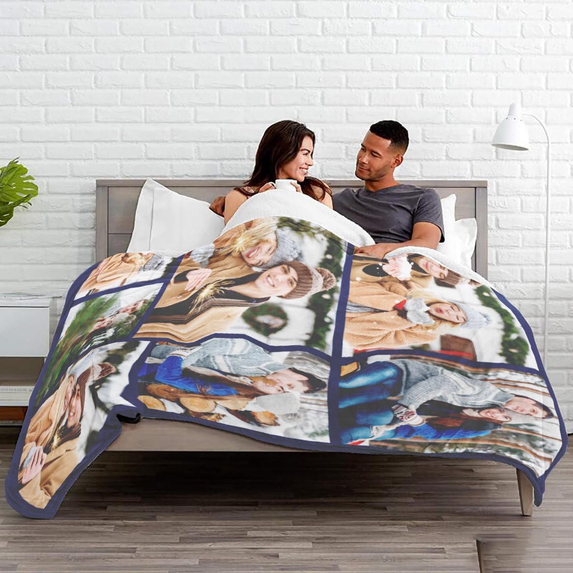 Ships Next Day, Couple Gifts Custom Blanket with Photos, Personalized Flannel Throw Blankets Gifts for Boyfriend Girlfriend Customized Blanket for Wife