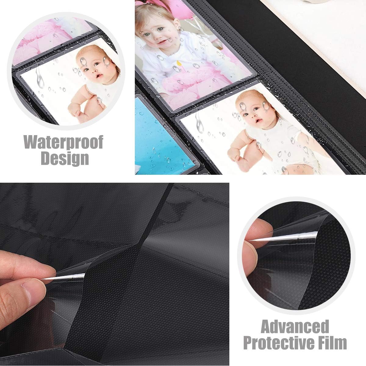 RECUTMS Photo Album 4x6 Holds 600 Photos Button Grain Larger Capacity Leather Cover Black Inner Page Baby Family Book Wedding Anniversary Pictures Birthday Photo Albums (White)