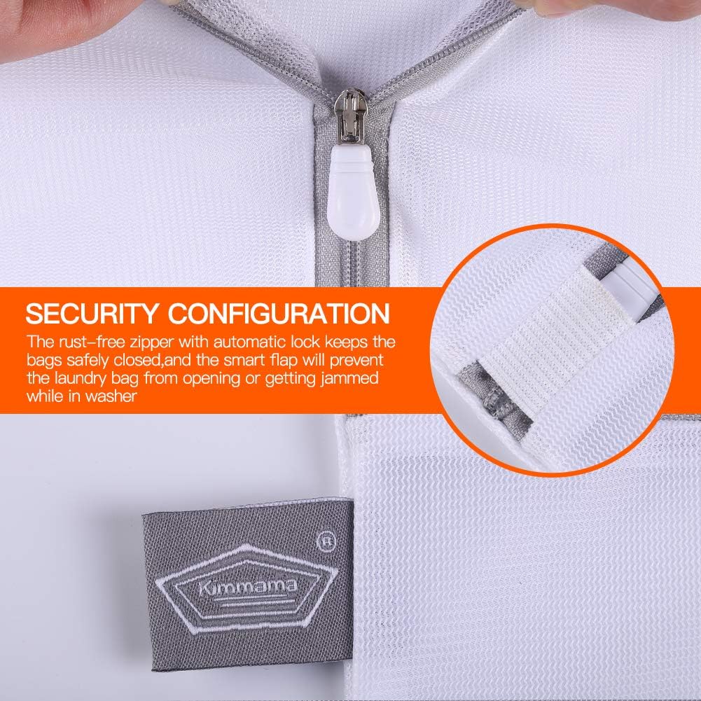 Kimmama Laundry Bag Mesh Wash Bags, Washing Machine Wash Bag, Net Washer Sack with Zipper, Dryer Pouch for Cleaning and Drying Cloths, Garment, Delicates, Intimates, Bra, Pant, Sock, Small Toys