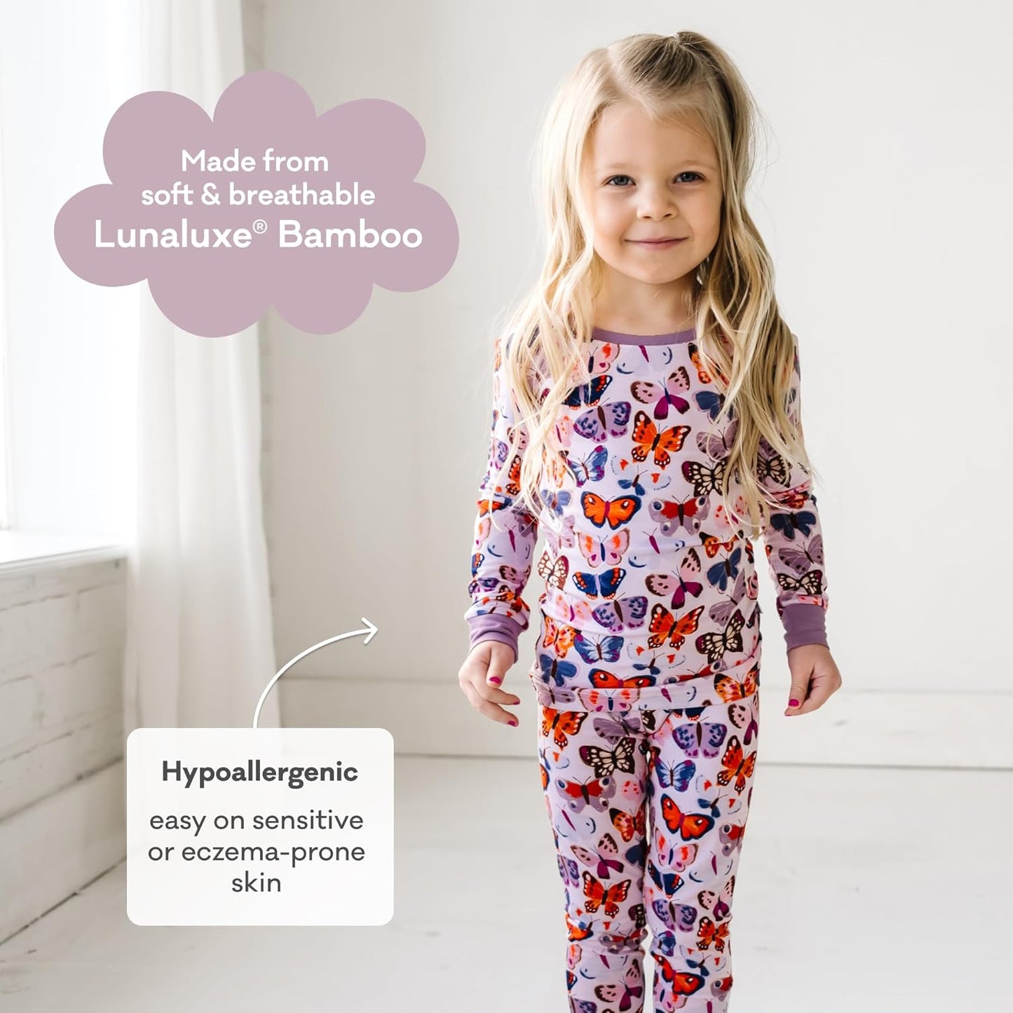 Little Sleepies Two-Piece Pajama Set for Boys & Girls, Soft Viscose from Bamboo Toddler Pajamas for Kids, Family Matching PJs