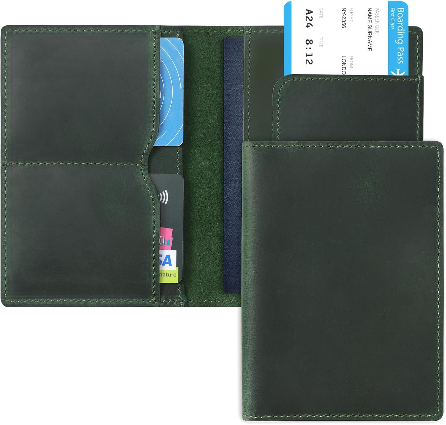 Jack&Chris Leather Passport Holder, Handmade Passport cover, Travel Wallet Cover Case for Men and Women, Leather Travel Documents Organizer Protector, JC107