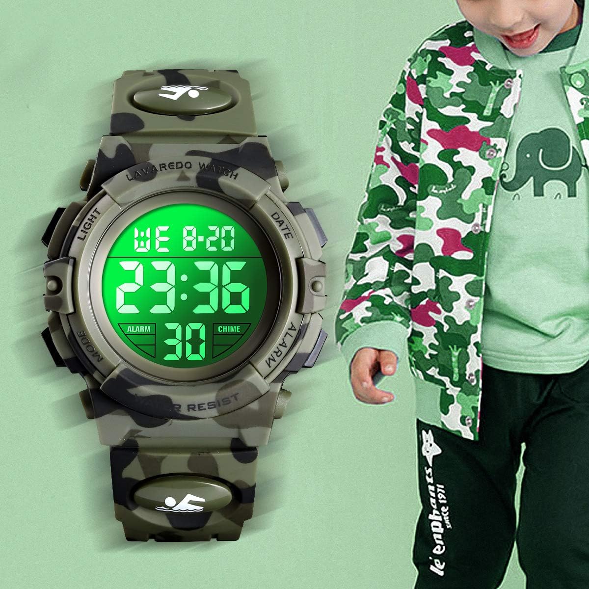 Kids Watch,Boys Watch for 3-15 Year Old Boys,Digital Sport Outdoor Multifunctional Chronograph LED 50 M Waterproof Alarm Calendar Analog Watch for Children with Silicone Band,Kids Gift