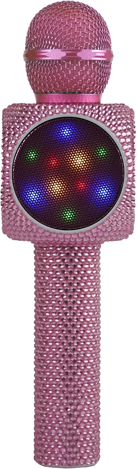 Sing-Along Bling Bluetooth Karaoke Microphone and Bluetooth Stereo Speaker All-in-One (Pink Bling)
