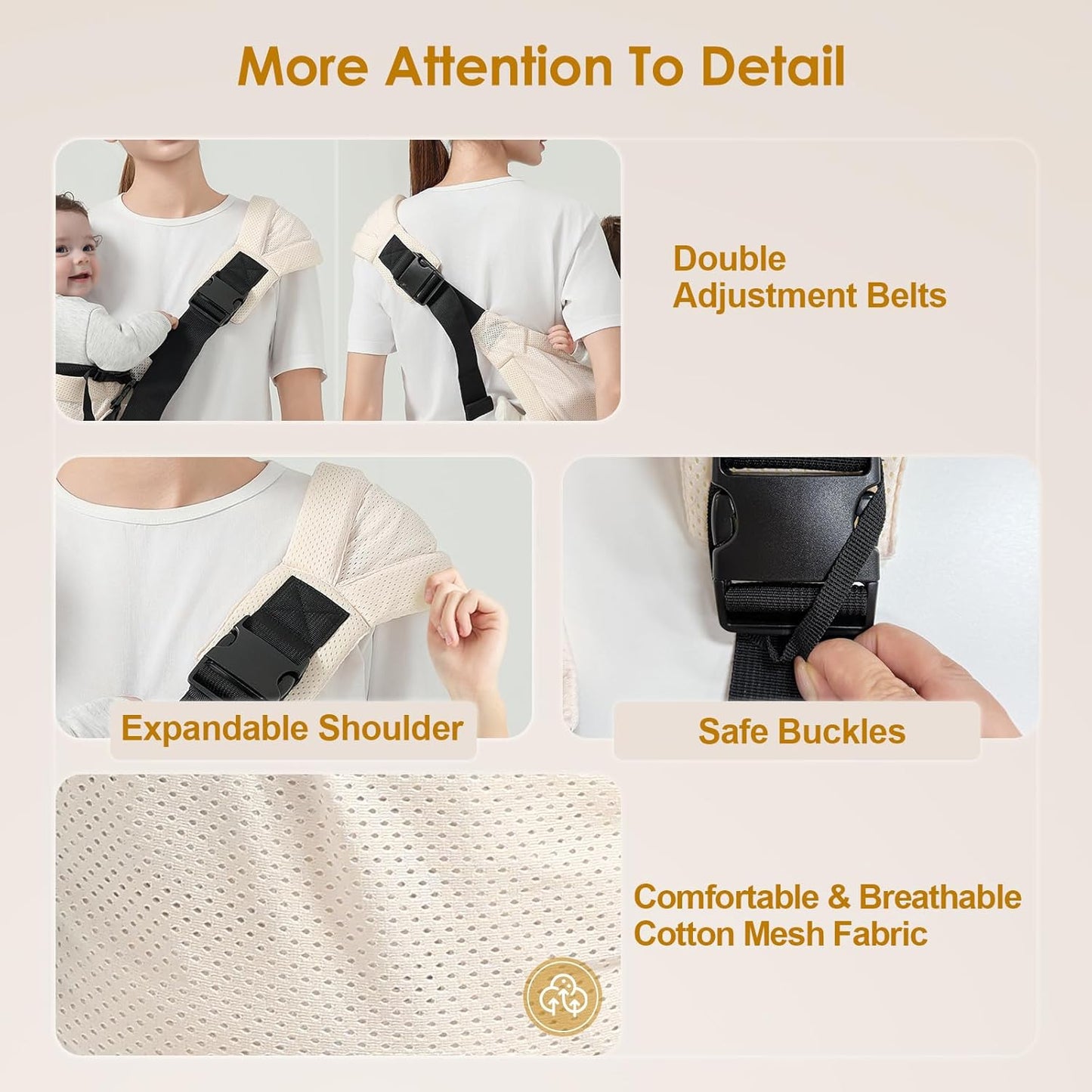 Toddler Sling Carrier, Easy to Wear Baby Carrier Sling 7-40 lbs, Adjustable Lightweight Baby Wrap Sling, Perfect Toddler Hip Carriers One Size Fits All, Black Mesh