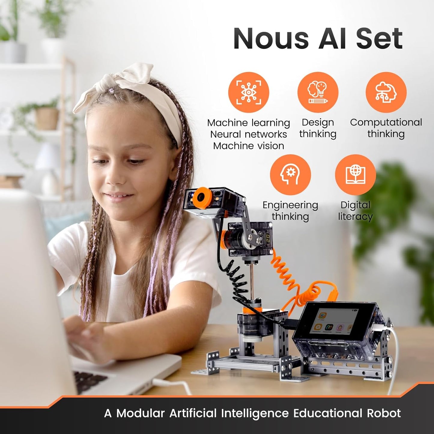 Nous AI Robot for Kids Ages 12+, STEM Coding Robot for Boys and Girls with Scratch & Python Programming, Robot Building Kit for Kids to Build Your Own AI Robot