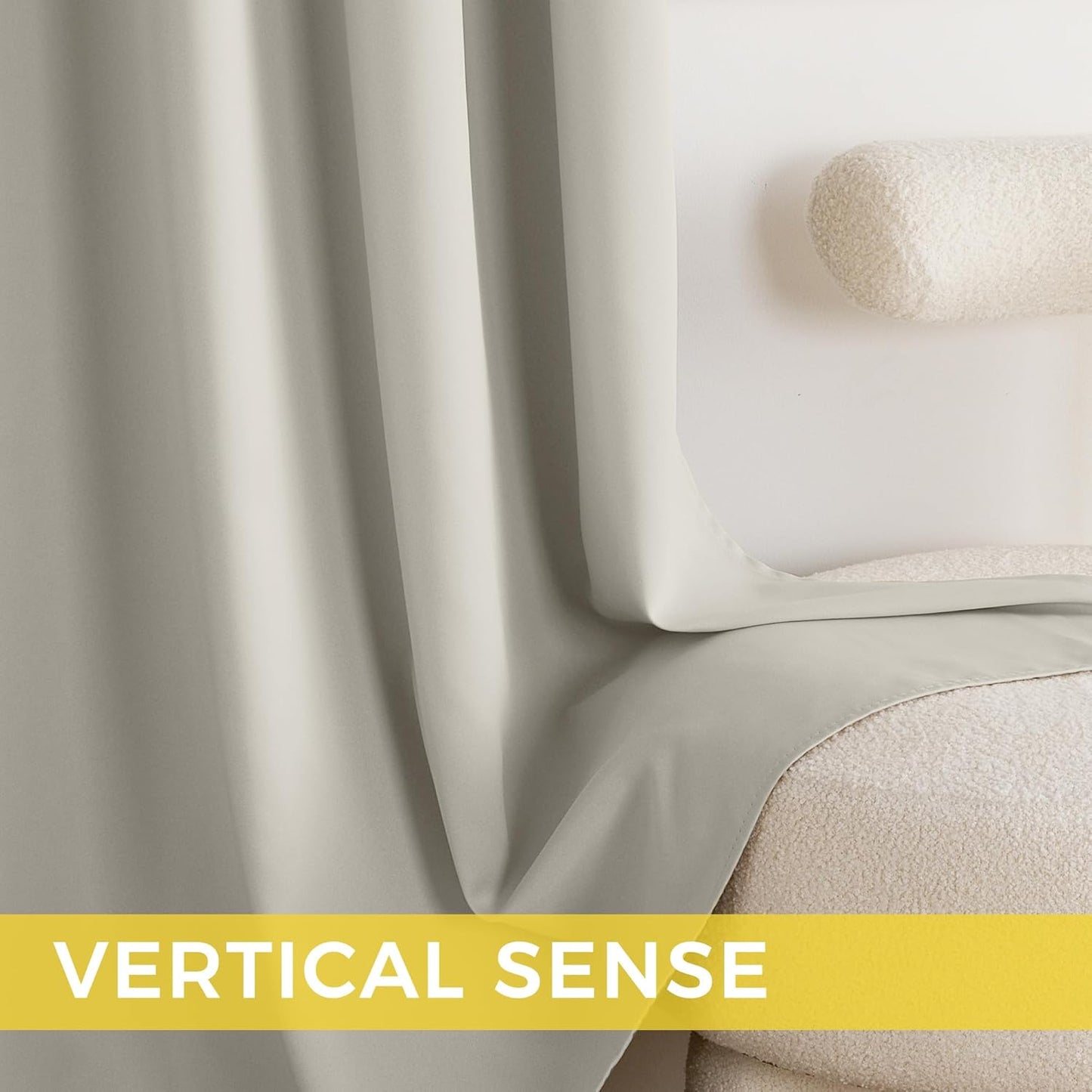 NICETOWN Living Room Curtains 84 inches Long 2 Panels, Natural Thermal Grommet Curtains for Living Room, Noise Reducing Privacy Window Treatment Shades for Bedroom, Laundry Patio, W52