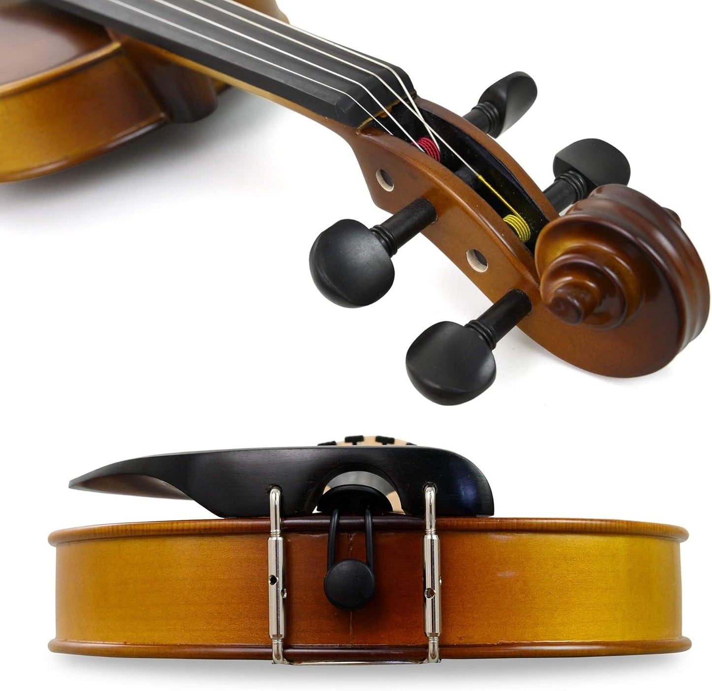 Bunnel Premier Violin Outfit 4/4 Full Size - Carrying Case and Accessories Included - Solid Maple Wood and Ebony Fittings By Kennedy Violins
