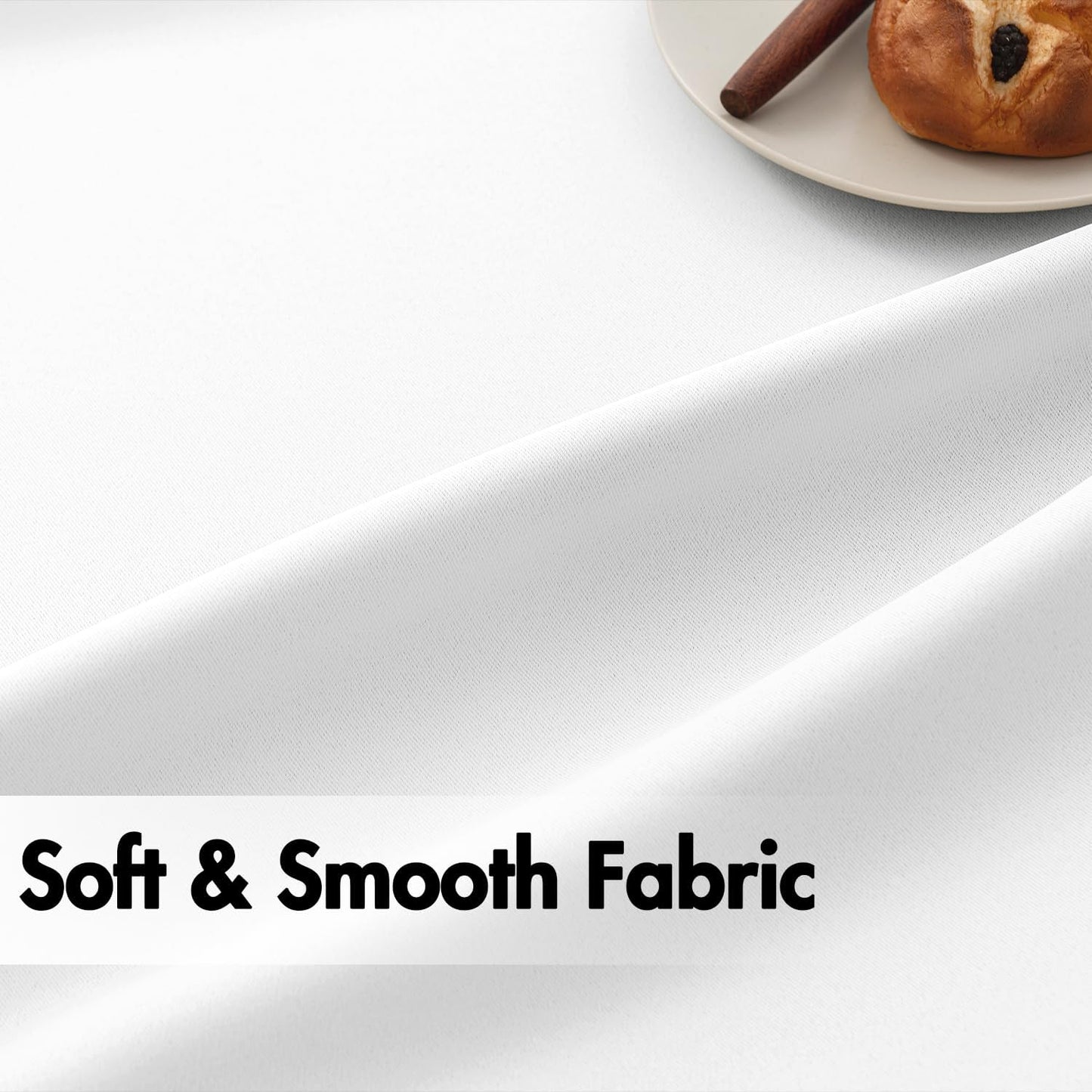 ANRODUO Back Tab Blackout Curtains for Bedroom Living Room, Rod Pocket Pinch Pleated Thermal Insulated Room Darkening Curtains 72 Inches Long 2 Panels, White, 42 x 72 Inch