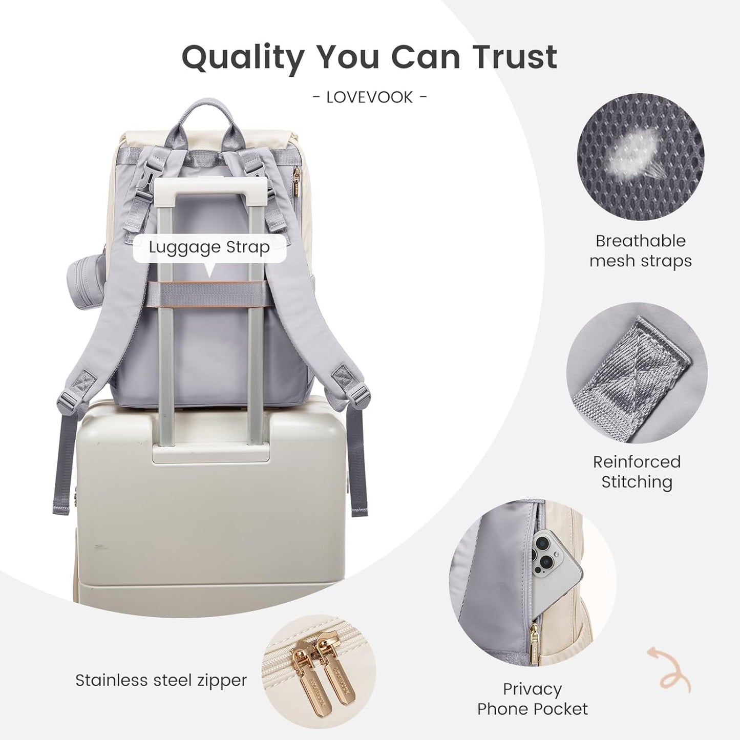 LOVEVOOK Diaper Bag Backpack, Baby Travel Bags for Boys & Girl, Toddler Waterproof Diaper Bag w/Changing Pad, Stroller Straps, Pacifier Case, Newborn Essentials Must Haves Mom