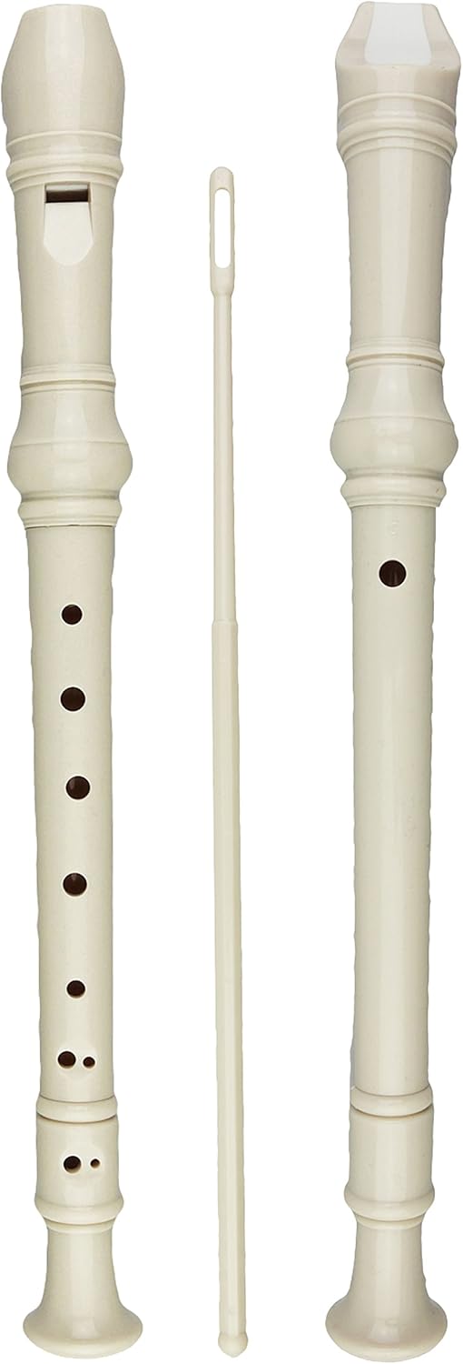 6 Pack German Style 8 Hole-3 Piece Descant Soprano Recorders with Cleaning Rod, Black Storage Bag, ABS Material (6 Colors)