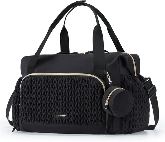 mommore Diaper Bag Tote, Large Capacity Travel Diaper bags, Hospital Bag for Labor Delivery, Baby Bag with Pacifier Case