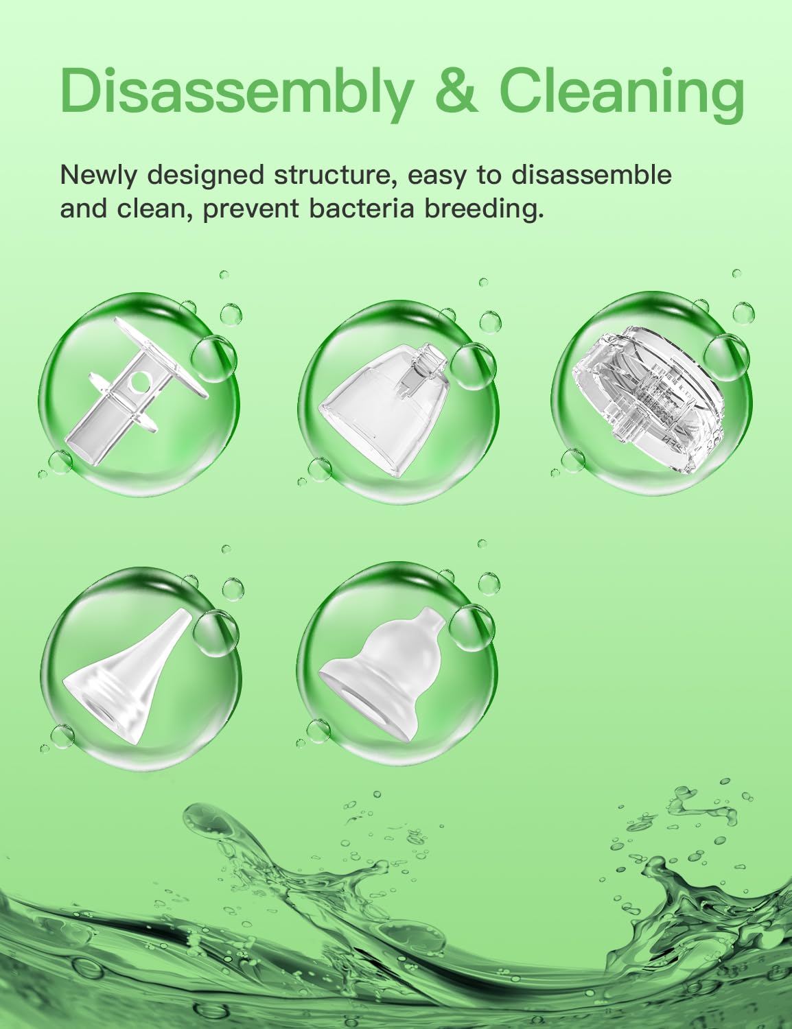 Baby Nasal Aspirator, Electric Nose Sucker with 5 Levels Suction, Soothing Light & Nursery Rhymes (Green)