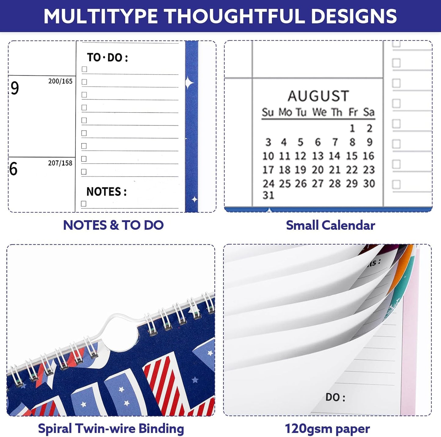 Wall Calendar 2025-2026, 18 Month Large Desk Calendar from July 2025 to December 2026 14.5" x 11.8" Monthly Calendar with Twin-Wire Binding for Home Office Planning Personal Organisers, Festival Style