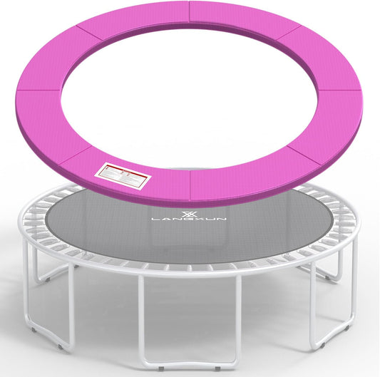 LANGXUN Universal Trampoline Repalcement Safety Pad, 8ft 10ft 12ft 14ft 15ft 16ft Waterproof Surround Spring Foam Cover for Round Frame