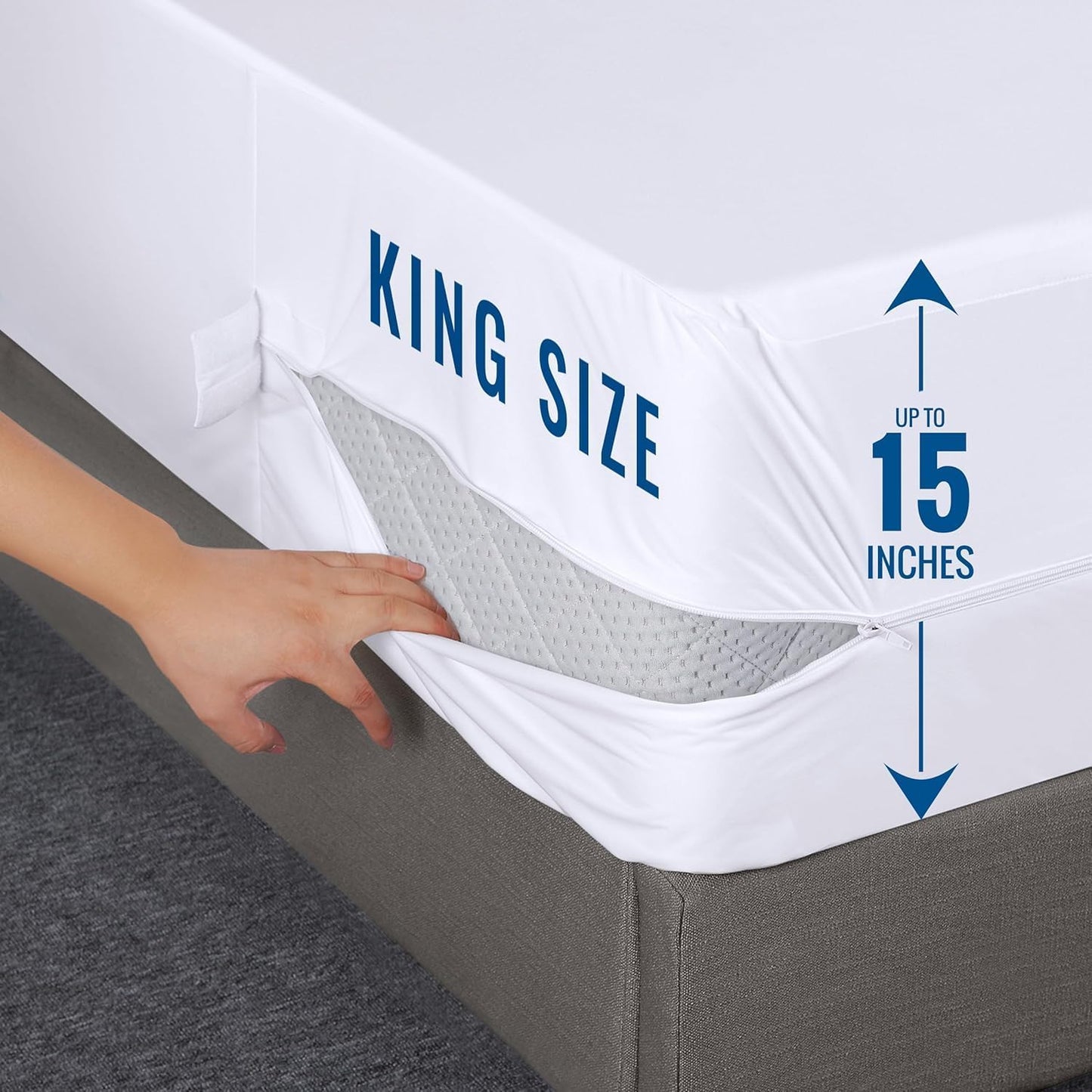 Utopia Bedding Zippered Mattress Encasement King Size (Pack of 8), 100% Waterproof, Dust Mite and Bed Bug Proof Mattress Protector, Absorbent 6-Sided Mattress Cover