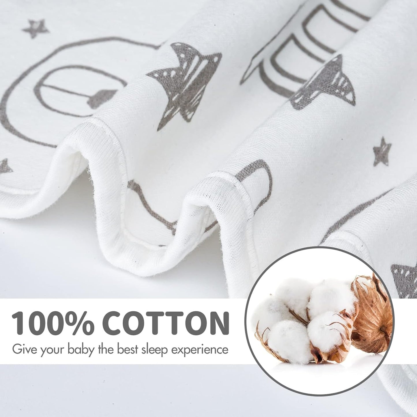 Baby Transition Swaddle Sack, Baby Swaddle Arms Up Transition Bag,Snug fit Calms Startle Reflex, Breathable Cotton Newborn Sack, 2-Way Zipper Cars & Bears (0-3 Month)