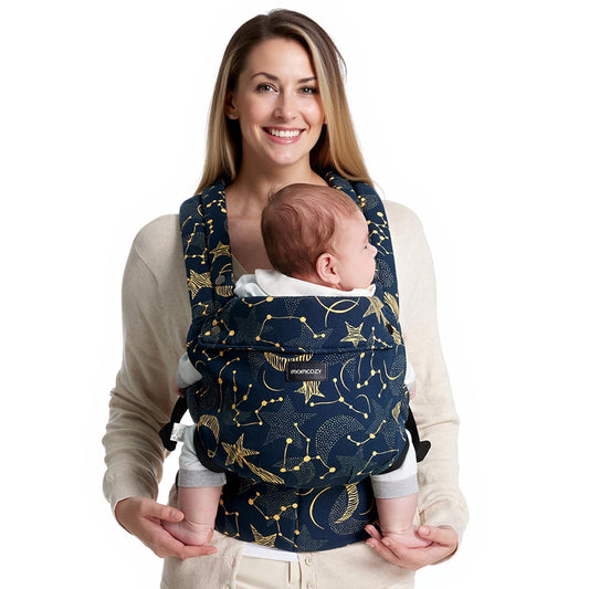 Momcozy Baby Carrier - Ergonomic, Cozy and Lightweight Carrier for 3-24 Months, Effortless to Put On, Ideal for Hands-Free Parenting, Enhanced Lumbar Support, Starry Night