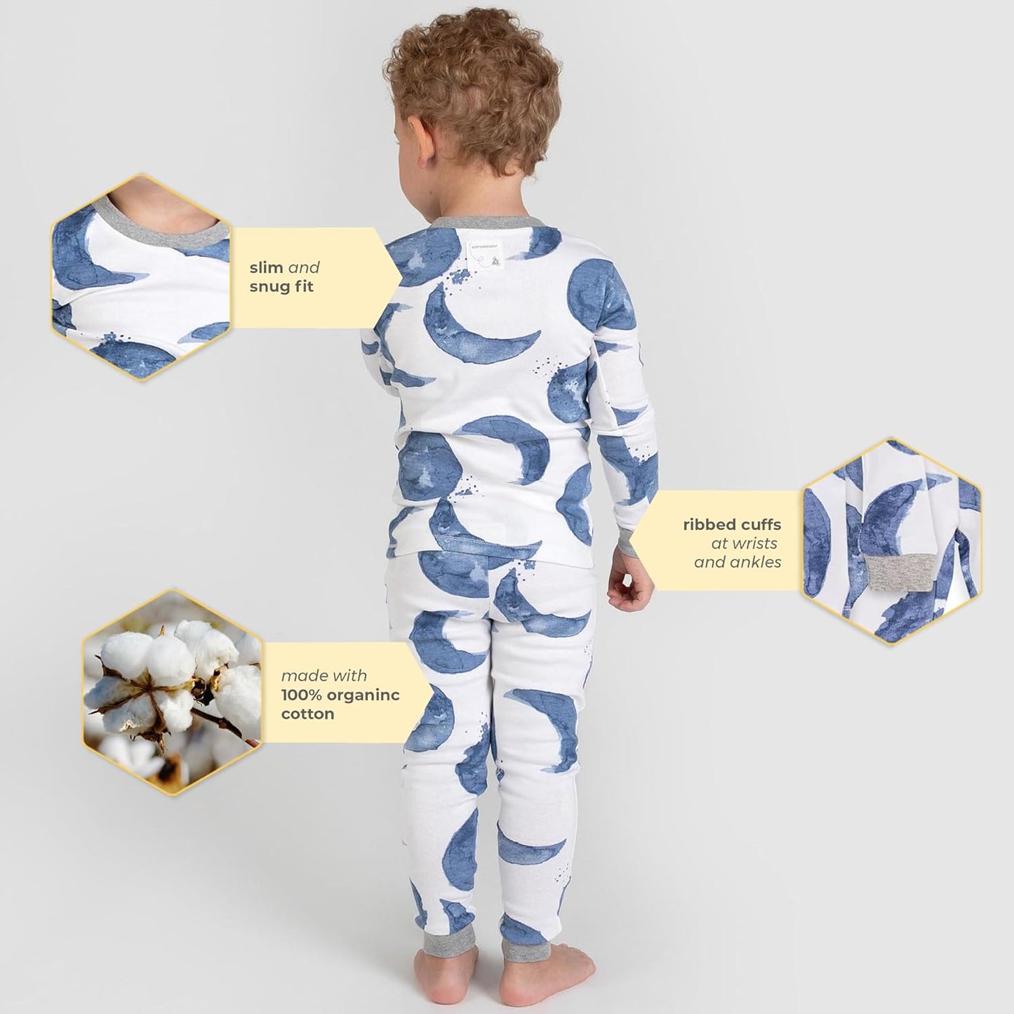 Burt's Bees Baby Boys' 2-Piece Long Sleeve Tee and Pants Organic Cotton Pajama Set