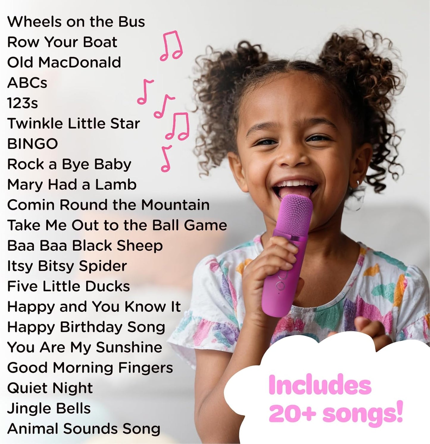Move2Play, Karaoke Machine for Kids | Includes 20+ Kid Songs | 2 Microphones | Connect with Bluetooth | 3, 4, 5, 6, 7+ Year Old Gift | Toy for Girls, Boys, & Toddler | Birthday Present